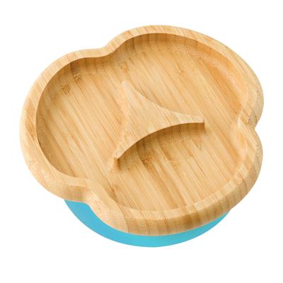 China Minimalist Amazon Sells Flowers Silicone Bowl For Kids Baby Feeding Utensil Baby Bamboo Dish And Spoon for sale