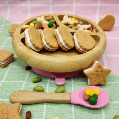 China Minimalist Amazon Sells Baby Feeding Utensil Children's Tableware Bamboo Baby Dishes And Spoons for sale