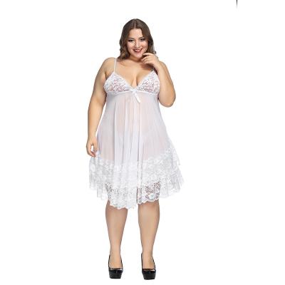 China mesh fabric & Wholesale Polyester Plus Size Lingerie For Women Lace Up Sexy Babydoll Halter Shirtdress Nightgowns for sale