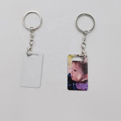 China Environmental Friendly Sublimation Aluminum Keychains Heat Transfer Printing Custom Blank Diy Consumables Keyring Two Sides Printed for sale