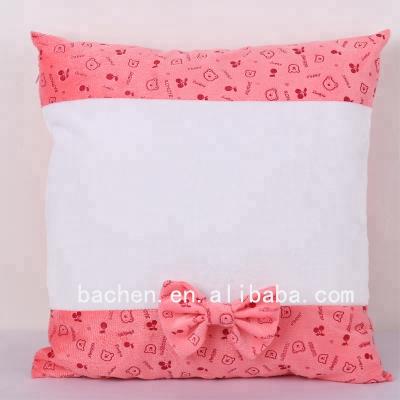 China DIY Non-Toxic Bow Pillow Case Sublimation Heat Transfer Decorative Blank Pillow Case for sale