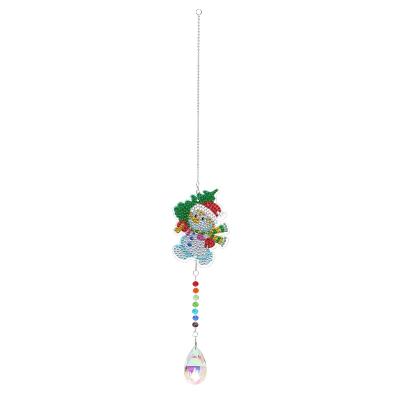 China Gift Idea & Home Decor & DIY Christmas Snowman Window Painting Wind Chimes Pendant Crystal Suncatcher DIY 5D Diamond Painting Sun Catchers for sale