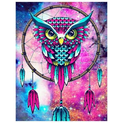 China New Classic/Postmodern Colorful Soft Dreamcatcher Owl Crystal Beaded Painting Diamonds Dot 5D DIY Diamond Painting Full Round for sale