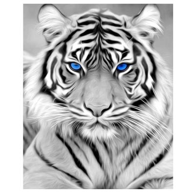 China New Tiger Diamond Painting Full White Classic/Postmodern 5D Diamond Art Kits Tiger Rhinestone Picture Art Craft for Home Wall Decor for sale