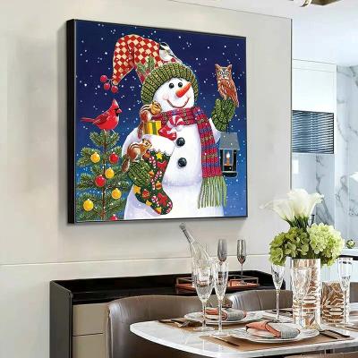 China New Classic/Postmodern Christmas Home Wall Decor Snowman Diamond Paint By Numbers Diamond Gem Art Painting For Kids Gift for sale