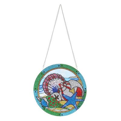 China Europe DIY Bead Diamond Painting Window Hanging Ornament Crystal Wind Chime Chain Pendant By Number Kit For Garden Decor for sale