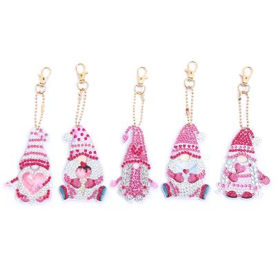 China New Diamond Painting Keychain Gnome Bag Keychains Classic/Postmodern DIY Full Drill Jewelry Special Pendant Key Ring Gifts for sale