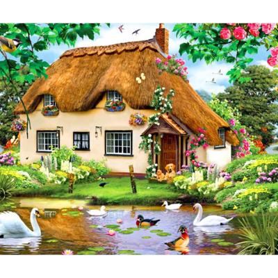 China Modern Full Diamonds Beads Landscapes DIY Beautiful Rhinestone Art Paintings for sale