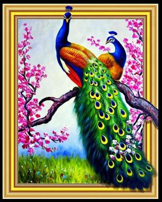 China The whole modern factory YH brand framed stereoscopic strong sense peacock 5d diamond painting for sale