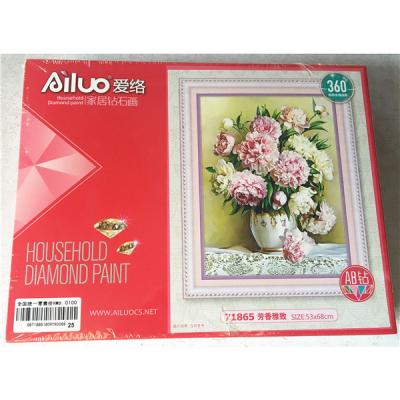 China New Flowers Still Life Modern Canvas Paste Diamond Painting With Short Fiber High Quality Canvas for sale