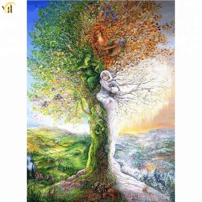 China New Design Abstract Traditional Trees Scenery Wall Art 5d Diamond Painting On Canvas. for sale