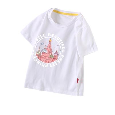 China 2021 summer simple printing children's baby cotton T-shirt compressed Korean children's clothing new boys and girls for sale