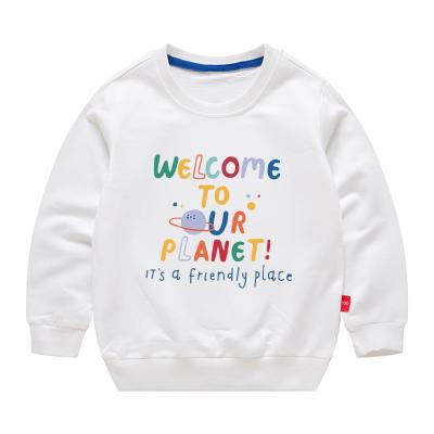 China 2021 autumn new cotton candy color anti-shrink 100% cartoon letter baby clothes printed T-shirt children's wholesale for sale