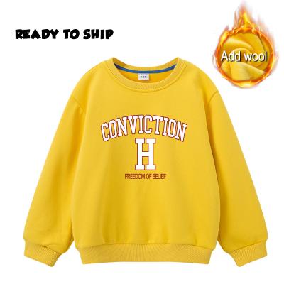 China Letter anti-shrink simple pattern, high quality wholesale children's clothing, autumn lightweight sweaters for sale