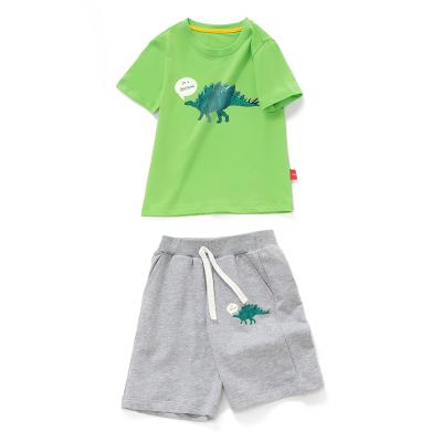 China New Fashion Kids Clothes Summer Boys T-shirt Shorts Cute Casual Cotton Outfit Wholesale Two-Piece Set for sale