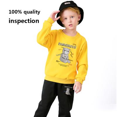 China Custom High Quality 100% Cotton Boys Casual Long Sleeve T Shirt Kids Round Neck T Shirt for sale