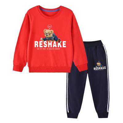 China Preppy style 2021 spring and autumn children's sweater pants sports suit for sale