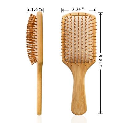 China Salon Needle Natural Bamboo Wood Black Rubber Airbag Massage Comb for sale