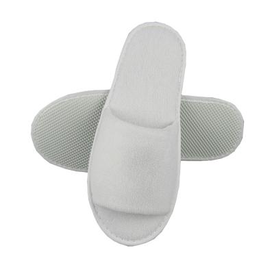 China Disposable Hotel Amenities Front Toe Cotton Terry Open Toe Slippers for sale