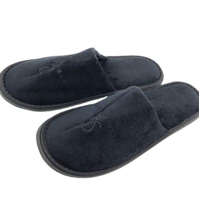 China Disposable Custom Made Hotel Mens Velvet Slippers for sale