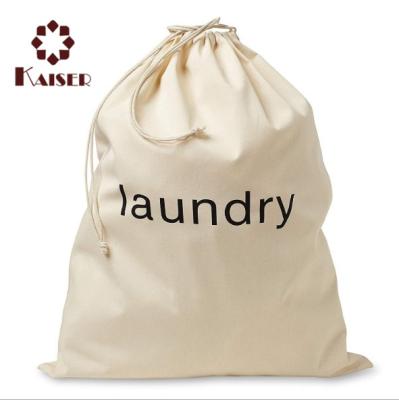 China Minimalist Wholesale Reusable Printed Drawstring Hotel Laundry Bag / Promotion Travel Eco-Friendly Laundry Bag for sale