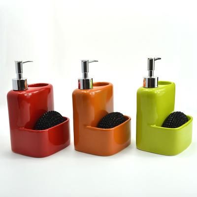 China Factory Wholesale Square China Colored Glazed Ceramic Handmade Lotion Dispenser Eco - Friendly for sale