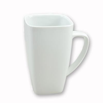 China Aibaba COM Porcelain Factory Hot Sale Viable Square Porcelain White Mug Wholesale for sale