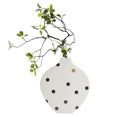 China Wholesale Modern Home Decor Table Ceramic Vase With Dot Decal for sale