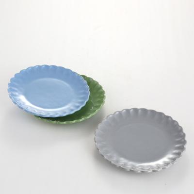 China Viable Custom Different Color Flat Plates Kitchen Ceramic Wares for sale