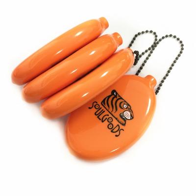 China New Fashion/Coin Squeeze Silicone PVC Key Chain Flexible/Safety Promotional Hot Sale Japan Soft Custom Purse With Logo for sale