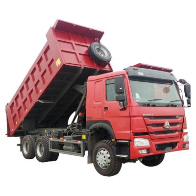 China Red Used Refurbishment 371HP HOWO Dump Truck Export Trade Tires 10 > 8L for sale