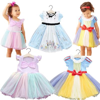 China Anti-wrinkle Europe and the United States children's dress snow news white girls' sleeve skirt Halloween short children's dress for sale