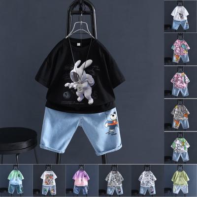 China Children's formal short sleeve casual suit boys and girls both cartoon slim pieces of korean sweater for sale