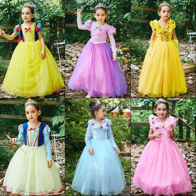 China 2022 Summer New Children's Dress Anti-wrinkle Girls Small Sleeve Girl Short Colorful Gauze Skirt for sale