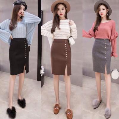 China New Skirt Women's Breathable Spring Europe And USA High Waist Stretch Wrap Skirt MIDI Skirt for sale