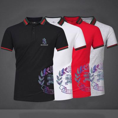 China Anti-wrinkle polo men's short sleeves lead 2021 new T-shirt men's summer cotton collar lapel stand collar men's clothing for sale