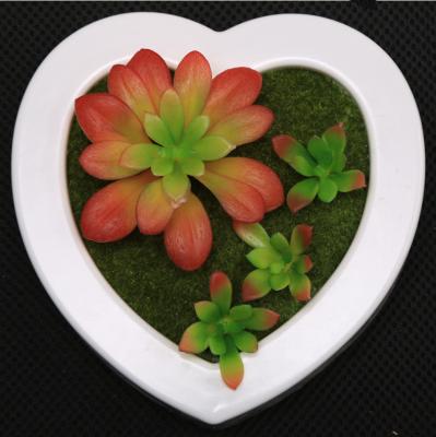 China Plastic Photo Frame Shape Waterproof+Eco-friendly Household Ornament Heart Plants Artificial Fake Flowers Floral Wall Hanging For Home Decoration for sale