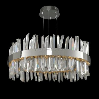 China Modern Luxury interior hanging suspended led modern led crystal chandelier pendant light for sale