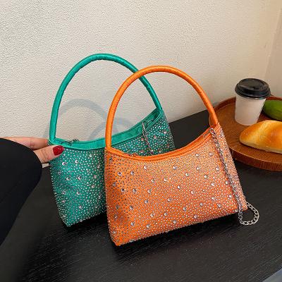 China Newest Diamond Underarm Bag For Lady 2023 Fashion Women's Other Female Handbag Fashionable Candy Purse for sale