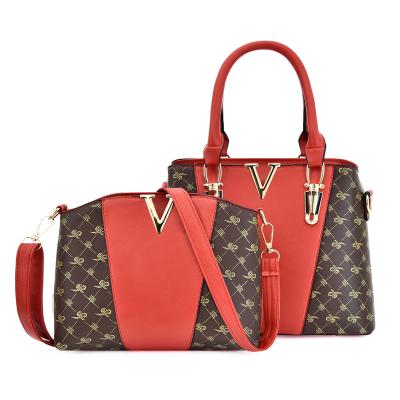 China Other 2023 Ladies PU Leather 2 Pieces Large Capacity Messenger Bag High Quality Fashion Women's Set Handbag for sale