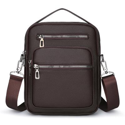 China Fashion Classic Zipper PU Leather Men Shoulder Business Cross Body Bag Men Messenger Bag for sale