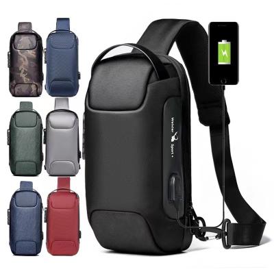 China USB Charging Sling Function Fix Portable Multi Shape Theft Anti - Body Bag For Men Waterproof Men Chest Bag for sale