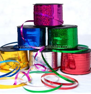 China Wholesale Wrapping Ribbon Custom Viable 5mm 100 Yards Decorative Printed Plastic Ribbon Gift Curly Balloon Ribbon Metal for sale