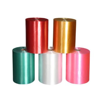 China Sustainable Wholesale 100% Custom Color Polypropylene Solid Color PP Ribbon For Wedding Decoration for sale