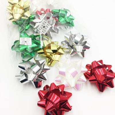 China Festival Decoration Printing PP Star Flower Color Strip Christmas Star Flower Box Gift Packing Star Flower For Party Decoration Ribbon for sale