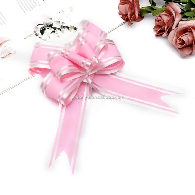 China Hot Sale Wedding Gift Floral Decorative Double Sided PP Ribbon Wedding Christmas Party Balloon Ribbon Silver Edged Plastic Bow Ribbon for sale