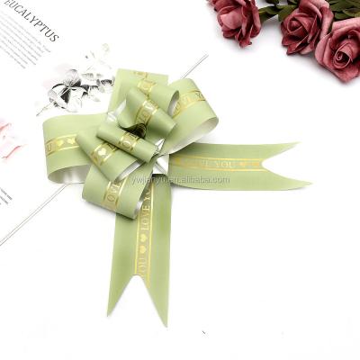 China Luster High quality wedding custom car Phnom Penh single face bow pull I love you bow pull flower decoration for sale