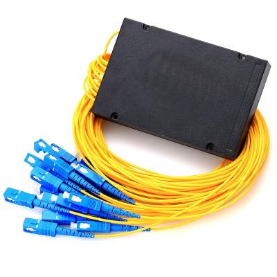 China FTTH ABS Case PLC Splitter 1*16 SC LC UPC APC Cassette Optical Fiber Splitter for sale