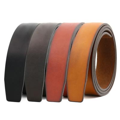 China Wide Edge 35mm Wide Edge 35mm Real Cowhide Ratchet Soft Vintage Genuine Leather Belt Retro Strapping Without Automatic Buckle for sale