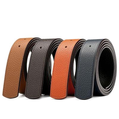 China Full Grained Leather Double Sided Reversible Top Full Grain Genuine Leather Replacement Belt Strap Without Buckle for sale